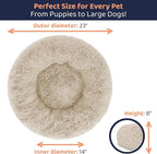 Donut Dog Bed - Premium Comfort for Anxiety Relief - Fluffy & Calming Design with Ultra-Plush Support | Cozy Round Dog Bed with Super Soft Circle Style (Size S Beige)