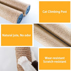 4 pcs Cat Scratching Post Replaceable Sisal Scratching Posts with Sisal Rope Claw Scratcher for Cat Trees Climbing Frame Cat Scratcher Furniture Cat Supplies for Indoor Cat Kittens Activity 15inch