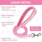 GAMUDA Small Dog Harness Collar and Leash Set, Step in No Chock No Pull Soft Mesh Adjustable Dog Vest Harnesses Plaid Reflective for Dogs Puppy Cats Kitten Rabbit (Pink, S)