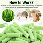 Cat Grass Teething Sticks, 3.52oz Edible Natural Dried Cat Grass Treats with Chicken, Cats Snack for Hairball Removal and Dental Care