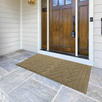 Tindbea Dog Mat for Muddy Paws,Absorbs Moisture Dirt Non-Slip Washable Mud Mat for Dogs,Soft Rubber Backing Front Inside Pet Rug for Entryway, Mud Dog Paws, Patio(24"x59",Light Taupe)