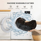 Cat Dog Bed for Pets, Rectangle Pet Bed Gift for Puppy and Kitten, Machine Washable Calming Fluffy Pet Couch Sofa for Indoor Outdoor, Portable Soft Cat Bed with Non-Slip Bottom (Small, Brown)