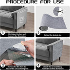 2 Pcs 39.4"x15.8" Cat Scratch Mat, Cat Scratch Couch Furniture Protector, Trimmable Self-Adhesive Cats Scratch Pads, DIY Cat Scratcher for Wall Protector and Covering Cat Tower (Light Grey)