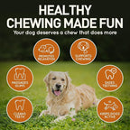 Wildfang® Leather Dog Toy, Small - Leather Bone for Teething Dog, Dental Toys for Puppies, Training for Chewing Muscles, Puppy Chew Bones for Light or Medium Chewers (for Dogs Under 22 lbs), Pack of 1