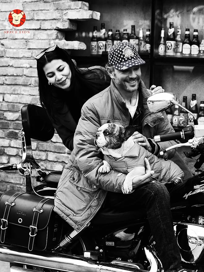 SPACE LION Puffer Jacket, Down Winter Coat, Waterproof, Windproof, Lightweight Jacket, Adjustable Fit for Medium, Large Dogs(Red,XL)