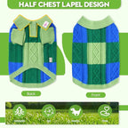 Pullover Dog Sweater,Half Chest Lapel Design Pet Sweaters for Dogs Boys or Girls,Pet Knitted Dog Clothes,Pet Clothing,Suitable for Various Sizes or Breeds Dogs Sweaters(Green Group L)