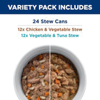 Hill's Prescription Diet k/d Kidney Care Stew Variety Pack Canned Cat Food, 2.9 oz., Count of 24