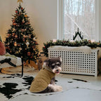 Queenmore Warm Puffer Dog Coat, Quilting Winter Jacket Ultra Thick Plush Lining with Storage Pockets (Dark Navy, Large)