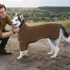 ASENKU XXL Dog Sweater, Dog Sweaters for Extra Large Dogs,Pet Sweatshirt Apparel Turtleneck Pullover Winter Dog Outfits for Pitbull, Labrador Retriever(Coffee, 2XL)