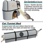 Pet 4-in-1 Cat Tunnel, Carrier, House & Scratcher – Detachable and Combinable – Indoor Beds, Outdoor Use, Cat Toys & Furniture (Gray)