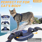 BEAUTYZOO Cat Harness and Leash Escape Proof for Walking[MAX Safety Upgrade]- Neck Release Adjustable Harness for Cats Puppy,Soft Comfortable Lightweight & Reflective Travel Kitten Harness for Outdoor