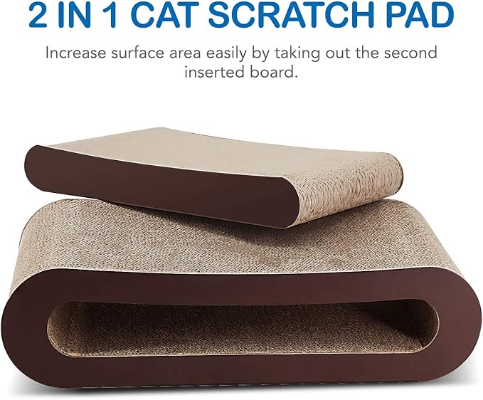 FluffyDream 2in1 Cat Scratcher Cardboard Lounge Bed, Cat Scratching Board, Durable Board Pads Prevents Furniture Damage