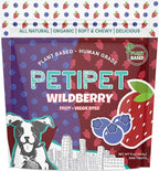 Wildberry Plant-Based Fruit Dog Treats - Strawberry, Apple, Blueberry Soft & Chewy - Vegetarian, Vegan Dog Treats with Organic Ingredients - Low-Protein, Hypoallergenic, Gluten-Free