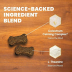 VetriScience Calm & Confident Calming Chews for Dogs, Supplement for Stress Support, Thunderstorms, Fireworks, & Travel, Bacon, Soft Chews, 120 Count - New Look