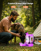 Portable Dog Water Bottle Bowl - 77 oz Travel Water Bowl Dispenser for Dogs Leak Proof, Suitable for Large Pet Drinking, A Must Have for Outdoor, Camping, Walking, Beach, Hunting Other Scenes （Purple）