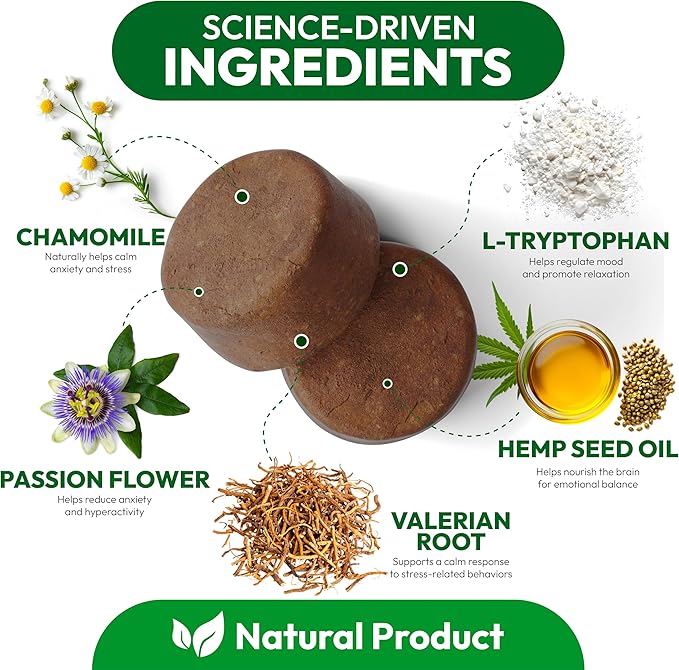 Hemp Calming Chews for Dogs - 170 Dog Calming Chews - Anxiety Relief Treats - Advanced Stress Relief, Separation Aid, Barking, Fireworks, Melatonin - Hip & Joint Supplement - Made in USA