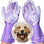 Dog Shampoo Gloves for Bathing – Silicone Dog Washing Gloves with Bristles – Pet Hair Removal Glove for Dogs & Cats – Puppy Essentials – Dog Grooming Supplies & Accessories – Shampoo Brush for Pets