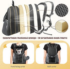 WOYYHO Pet Dog Carrier Backpack with Top and Side Windows, Small Dog Front Backpack Ventilated Dog Back Pack with Safety Belt for Travel Hiking Outdoor Adventures (Size M: 5-9 lbs, Black 2.0)