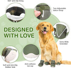 DcOaGt Dog Shoes for Large Dogs, Mesh Breathable Dog Boots & Paw Protectors for Hot Pavement Summer Winter Snow, 360° Anti-Slip Dog Booties for Hiking/Walking,Military Green 4PCS(Size 7)