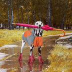 IECOii Dog Raincoat,Waterproof Rain Jacket for Medium Dogs,Adjustable Pet Rain Coat with Magic Sticker Closure,Reflective Doggy Raincoat with Hood,Perfect for Night Walking,Orange,M