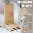 Cat Scratcher, L-Shaped Cat Scratching Board - Protects Furniture, Floor Mounted with Mouse Toy, Catnip Infused