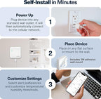 Necto RV Pet Temperature Monitor - No WiFi Required - Remote Power Outage & Temp Sensor with App Alerts. Cellular Monitoring System for Car, Home Safety & Server Room (Subscription Required)