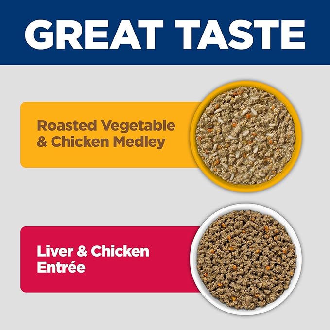 Hill's Science Diet Perfect Weight, Adult 1-6, Weight Management Support, Wet Cat Food, Variety Pack: Liver & Chicken Minced; Chicken Stew, 2.9 oz Can Variety Pack, Case of 24