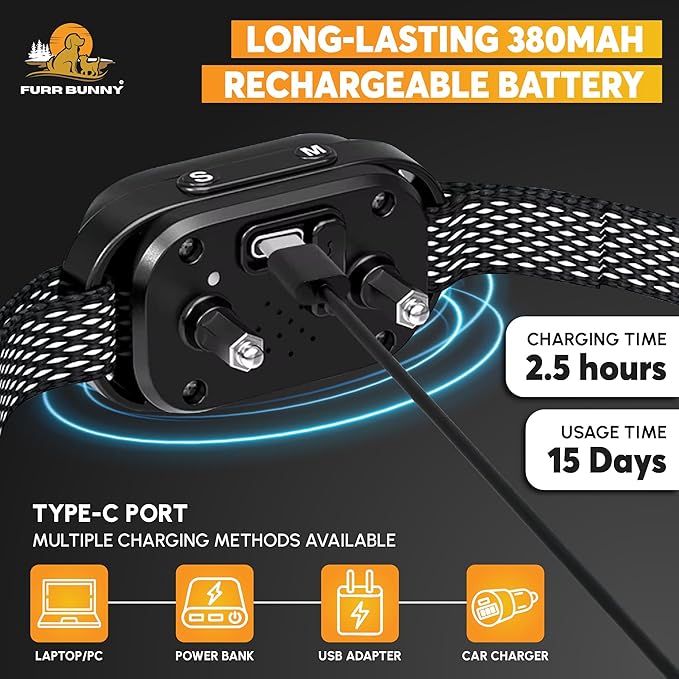 2025 Upgraded Intelligent Dog Bark Collar for Medium and Large Dogs - Beep, Vibration and Safe Static Shock, 7 Sensitivity Levels Adjustment - Effective Training to Stop Excessive Barking Fast