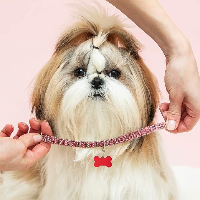 Frienda 48 Pcs Blank Pet ID Tag Colorful Aluminum Dog Cat Badge Blank Round Heart Star Bone House Rectangle Tags with Ring Pet ID Badge Pendant with Hole for Dog Cat Name Phone Number, 6 Styles