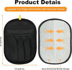 2PCS Upgraded 5-Finger Pet Hair Removal Glove for Cats & Dogs, Reusable Electrostatic Pet Hair Remover Gloves, Efficient Pet Grooming Gloves Brush Tool for Furniture, Clothing, Couch & Carpet