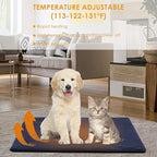 TJOY Pet Heating Pad Electric Heating Pad for Dogs and Cats Indoor Warming Mat Heated Pet Bed with Auto Power Off (L:32''x20''(Blue))