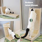 PETKARAY Sisal Cat Scratcher, Upright Cat Scratch Pad Wall Mounted, Vertical Scratching Post Alternative, L Shape Scratching Board 105°