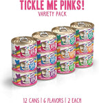 Weruva B.F.F. OMG - Best Feline Friend Oh My Gravy!, Tickle Me Pinks! Variety Pack, 2.8oz Can (Pack of 12)