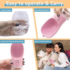 Portable Dog Water Bottle with Bowl, Leak Proof, Convenient for Walking, Hiking and Camping (Pink, 19oz)