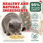Wellix Cat Christmas Treats Freeze Dried for Cats&Dogs - High Protein Dog&Cat Food Topper 3 Ingredients Added (Cat Grass/Cranberry/Pumpkin) for Puppy or Kitten Treat 7.05oz