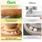 21.5‘’ H Cat Scratching Post with Catnip,Cute Mushroom Cat Scratcher Post with Durable Natural Solid Wood Turntable Toy,Acorn Brown Mushroom Shape Cat Toy Cat Sisal Scratcher for Indoor Cats