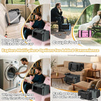 YUDODO 25 lbs Lightproof Airline Approved Cat Small Dog Carrier for Travel Bag Soft Sided Pet Puppy Carriers with Side Pockets & Reflective Mesh, Foldable Portable for Outdoor Car Large Lake Blue