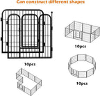 Dog Playpen Designed for Dogs, 32 inch 10 Panels.Perfect Dog Pen for Camping, Yard, RV, Garden Fence, Black (Black, 32inch, 10)