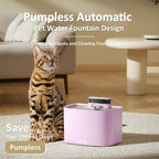 PET LAYSON Pumpless Cat Water Fountain,Cordless Fountains Battery Operated, 3.6L/122oz with Maglev Valve Technology Rechargeable Water Dispenser for Cat&Dog, 8 Filters,2 Nozzles(Pink01,M1-8 Filter)
