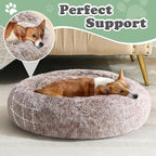 JOLLYVOGUE Dog Bed, Calming Anti-Anxiety Large Dog Bed, Fluffy Donut Cushion for Medium and Large Pets (27"/30"/36")