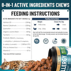 200 Natural Cat Allergy Relief Chews, Cat Itchy Skin Allergy Relief & Immune Support Chews for Seasonal Allergies Cats, Itch Relief for Cats Paws, Eyes, Ears, Stop Licking & Scratching, Chicken Flavor