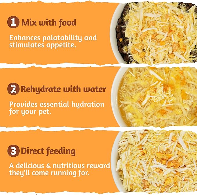 Just Try 8 OZ Pumpkin Freeze Dried Cat & Dog Food Toppers Mixers Low Calorie with Real Chicken Egg Yolk, High Protein Food Toppers Digestive Support