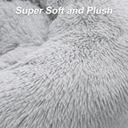 MIXJOY Comfortable Donut Cuddler Round Dog Bed Ultra Soft Washable Dog and Cat Cushion Bed (23'', Grey)