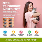 Wet Cat Food Canned Tuna and Salmon Cutlets in Gravy, 100% Mercury-Tested, Moist Can Fish for Cats, Grain-Free, Protein, Non-GMO, Pack of 12