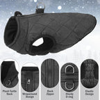 SCENEREAL Winter Dog Vest Coat with Harness Built In, Warm Puppy Jacket for Small Medium Dogs, Cold Weather Coats with Zipper, Fleece Puffer Vest Windproof Snow Clothes