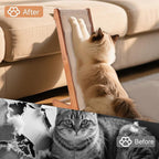 Large-28.5" Sisal Cat Scratcher of L-Shaped Solid Wood Cat Scratching Post - Beechwood Base, Natural Sisal Woven Scratching Pad, Durable, Furniture Protector for Cats' Clawing and Play