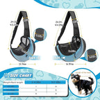 Upgraded Breathable Mesh Dog Sling Carrier for Small Dogs & Cats Up to 10 lbs- Detachable Hard Bottom, Adjustable Strap & Large Pocket - Hands-Free Pet Carrier for Travel Walking Hiking (Cyan Size S)