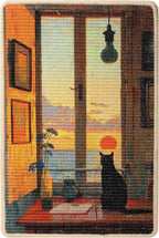 3-in-1 Sisal Cat Scratcher Mat 23.6x15.7 – Durable Scratch Rug for Floor & Wall with Sticker Tape, Protects Couch, Carpet & Furniture, Anti-Slip, Pet-Safe for Indoor/Outdoor Cats, Golden Afterglow