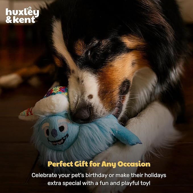 Huxley & Kent Funny Dog Toy w/Squeaker – Holiday Power Plush Squeaky Dog Toys for Small, Medium & Large Dogs – Soft Stuffed Animal for Indoor Play & Fetch - Everest Shaggy Yeti, Small