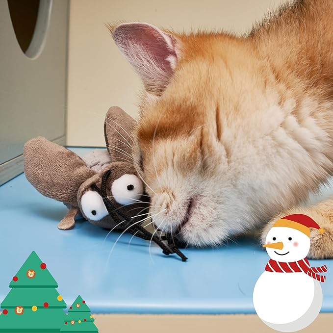 Gigwi Squeaky Cricket Cat Toy,Interactive Cat Toys Electronic Motion Activated Bug Sound，Automatic Cats Play Squeaky Toy for Indoor Fun